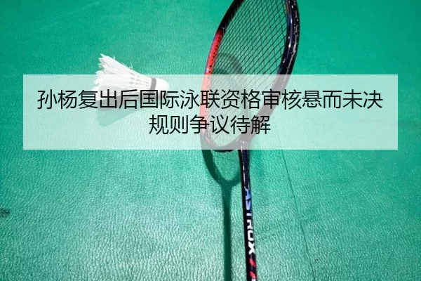 孙杨复出后国际泳联资格审核悬而未决 规则争议待解